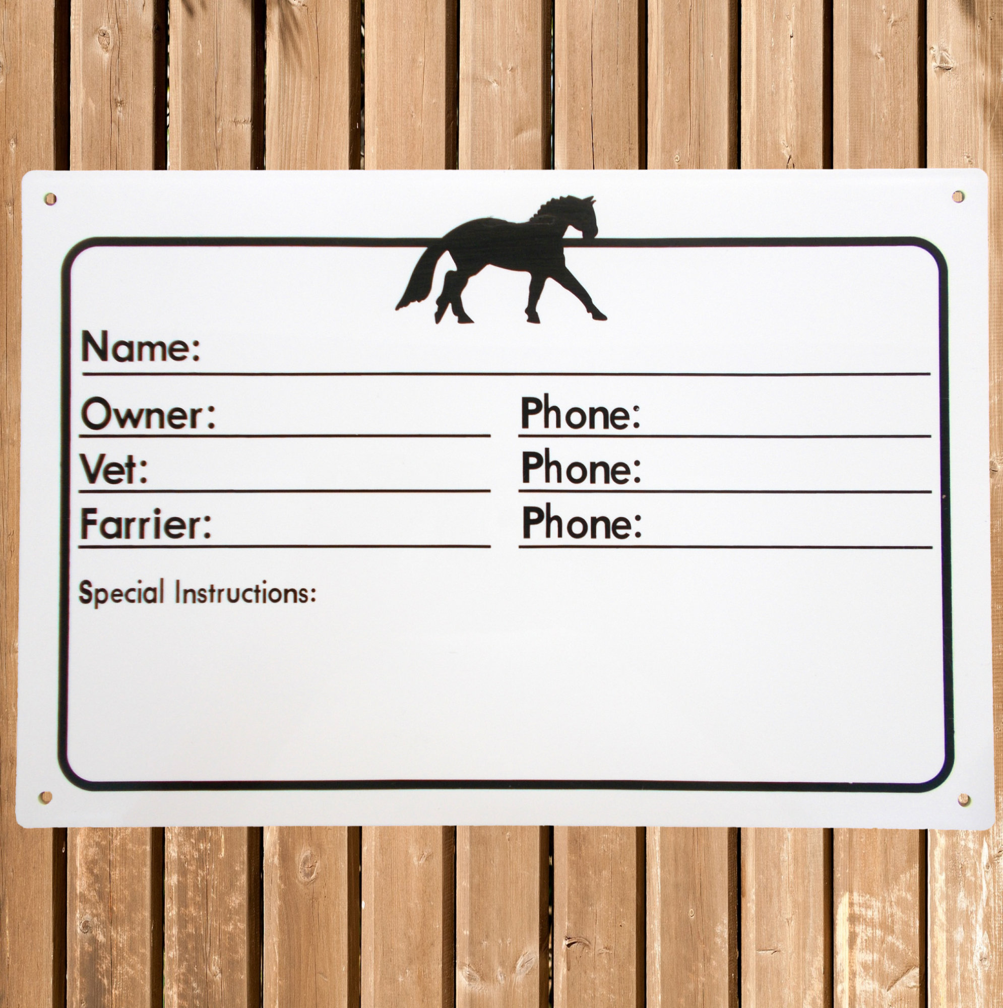 Boxentafel zum Beschriften, weiß, Boxenschild